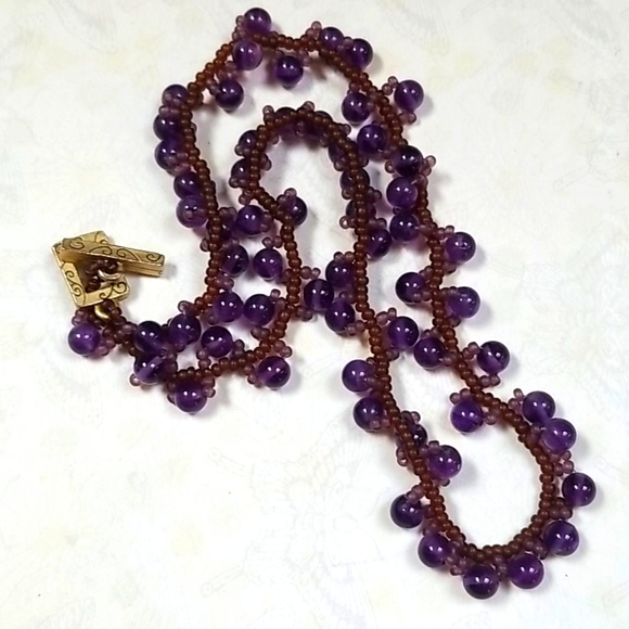 Vintage Hand Crafted Glass Bead Woven Choker Style Necklace - Picture 15 of 16